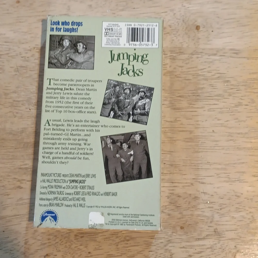 2/$8 Jumping Jacks With Jerry Lewis VHS